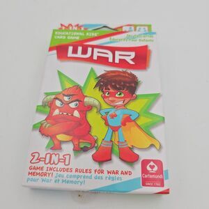Cartamundi WAR 2 in 1 Card Game w Rules for War & Memory Educational for Kids 3+